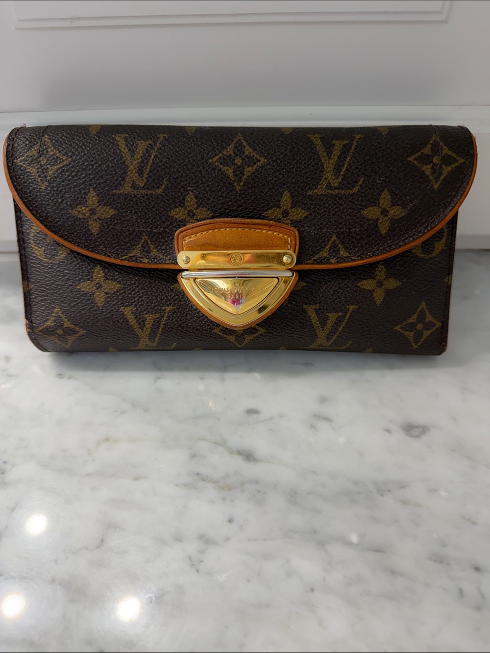 Louis Vuitton Monogram Flap Wallet in Brown with Gold Hardware - Picture 2 of 10